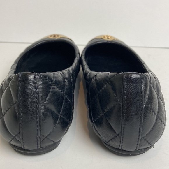 Tory Burch Kaitlin Quilted Leather Gold Toe ballet slip-on flats 6.5 Luxury - Picture 7 of 16